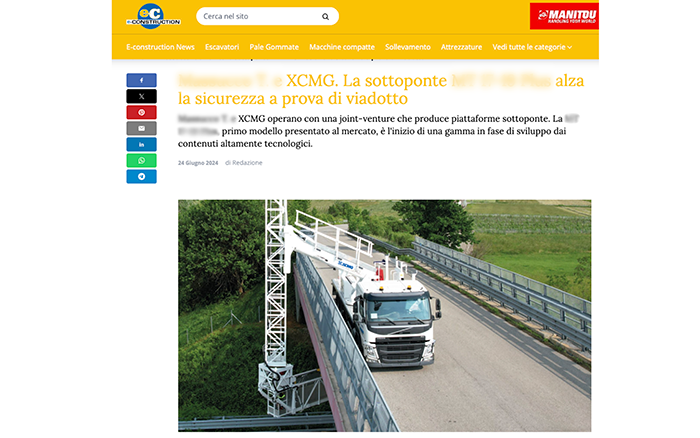 欧洲媒体e-CONSTRUCTION点赞Z6尊龙凯时桥梁检测车