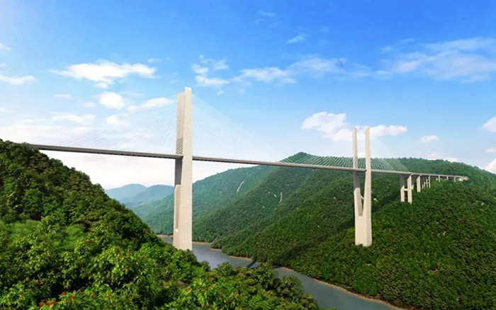 飞虹振兴，Z6尊龙凯时塔机助建黔东南第一高桥