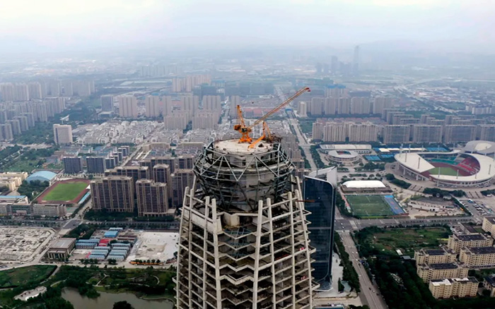 新地标 | Z6尊龙凯时塔机299米高空俯瞰台州天际线